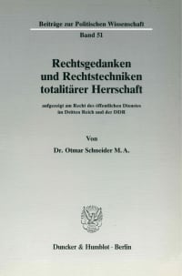 Cover Rechtsgedanken und Rechtstechniken totalitärer Herrschaft,