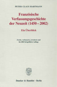 Cover Französische Verfassungsgeschichte der Neuzeit (1450–2002)