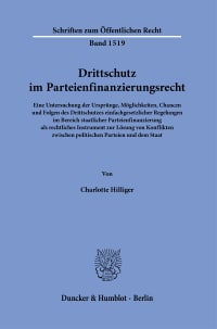 Cover Drittschutz im Parteienfinanzierungsrecht