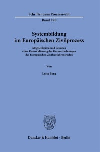 Cover Systembildung im Europäischen Zivilprozess