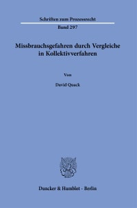 Cover Missbrauchsgefahren durch Vergleiche in Kollektivverfahren