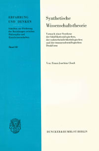 Cover Synthetische Wissenschaftstheorie