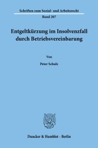 Cover Entgeltkürzung im Insolvenzfall durch Betriebsvereinbarung