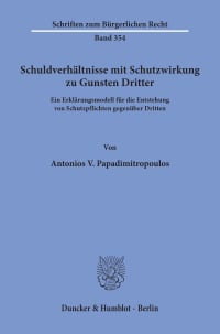 Cover Schuldverhältnisse mit Schutzwirkung zu Gunsten Dritter