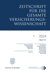 Cover Zeitschrift für die gesamte Versicherungswissenschaft (ZVersWiss)