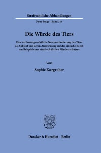 Cover Die Würde des Tiers