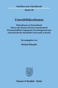 Cover Umweltföderalismus