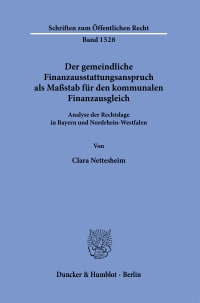 Cover Der gemeindliche Finanzausstattungsanspruch als Maßstab für den kommunalen Finanzausgleich