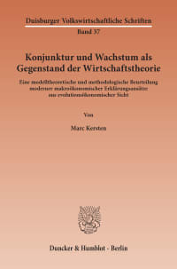 Cover Konjunktur und Wachstum als Gegenstand der Wirtschaftstheorie