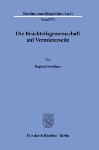 Cover Die Bruchteilsgemeinschaft auf Vermieterseite