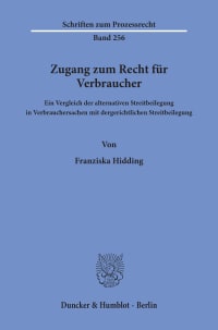 Cover Zugang zum Recht für Verbraucher