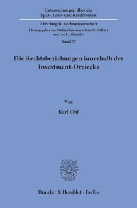 Cover Die Rechtsbeziehungen innerhalb des Investment-Dreiecks