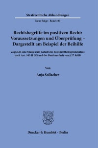 Cover Rechtsbegriffe im positiven Recht: Voraussetzungen und Überprüfung – Dargestellt am Beispiel der Beihilfe