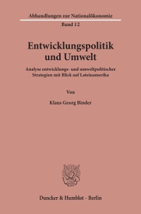 Cover Entwicklungspolitik und Umwelt