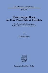 Cover Umsetzungsprobleme der Flora-Fauna-Habitat-Richtlinie