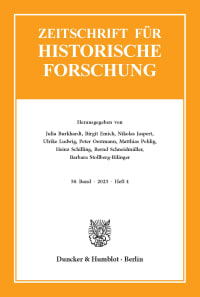 Cover Zeitschrift für Historische Forschung (ZHF)