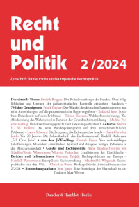 Cover Recht und Politik (RuP)