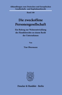 Cover Die zweckoffene Personengesellschaft