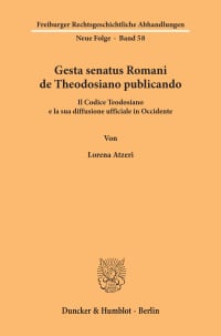 Cover Gesta senatus Romani de Theodosiano publicando