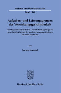 Cover Aufgaben- und Leistungsgrenzen der Verwaltungsgerichtsbarkeit