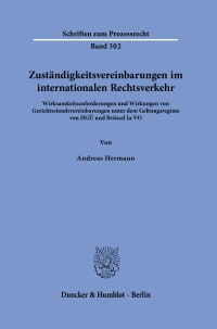 Cover Zuständigkeitsvereinbarungen im internationalen Rechtsverkehr