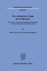 Cover Der vorbereitete Zeuge im Zivilprozess