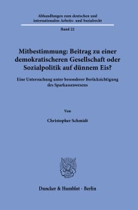 Cover Mitbestimmung: Mehr Demokratie oder Sozialpolitik auf dünnem Eis?