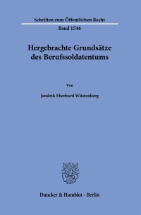 Cover Hergebrachte Grundsätze des Berufssoldatentums