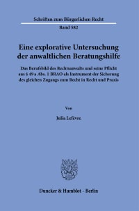 Cover Eine explorative Untersuchung der anwaltlichen Beratungshilfe