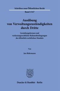 Cover Ausübung von Verwaltungszuständigkeiten durch Dritte