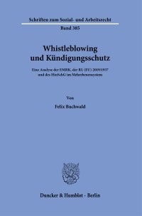 Cover Whistleblowing und Kündigungsschutz