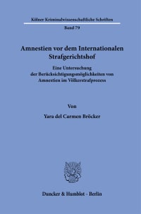 Cover Amnestien vor dem Internationalen Strafgerichtshof