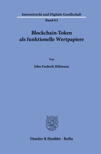 Cover Blockchain-Token als funktionelle Wertpapiere