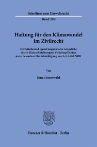 Cover Haftung für den Klimawandel im Zivilrecht