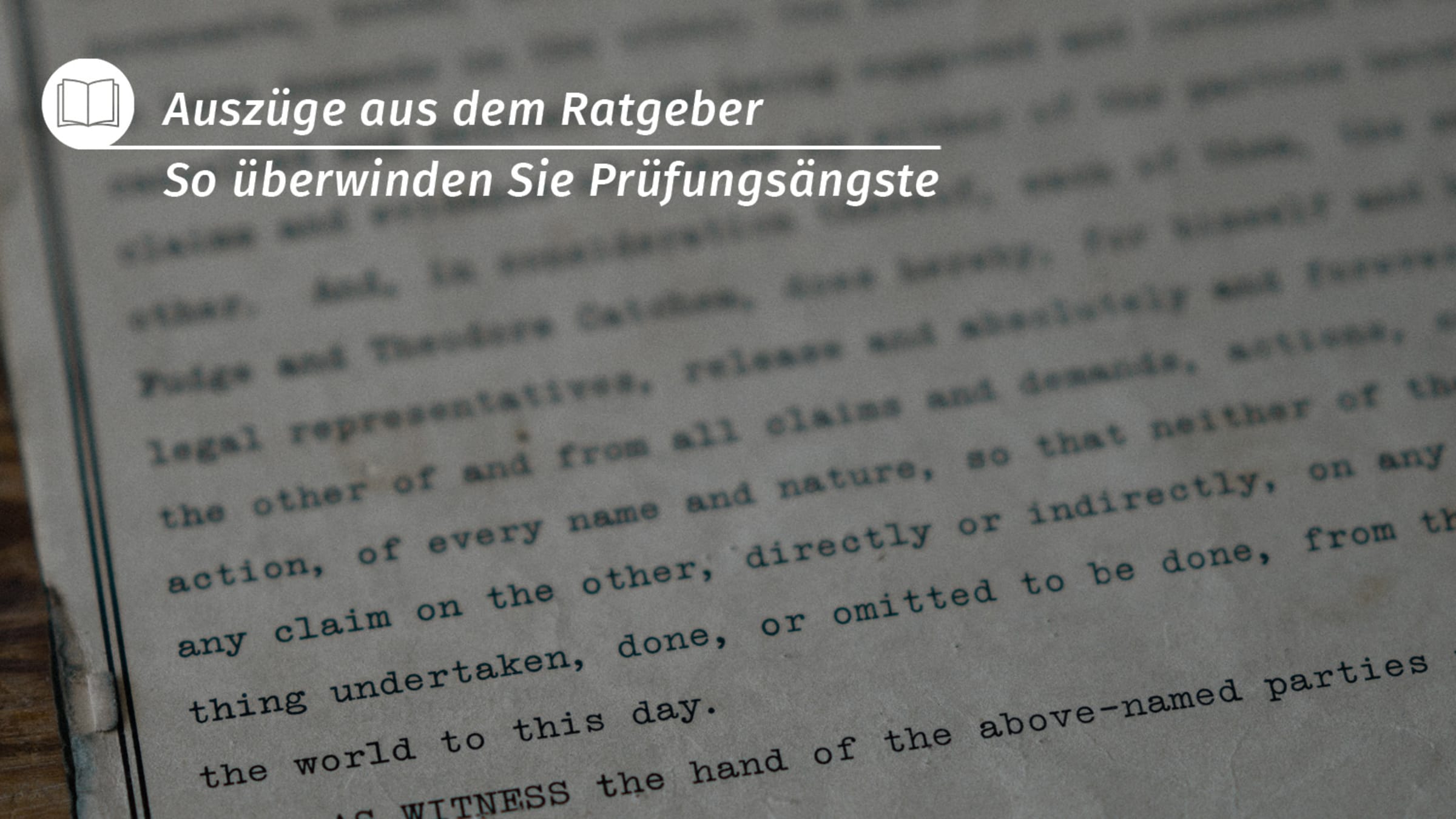 Ratgeber Prüfungsangst