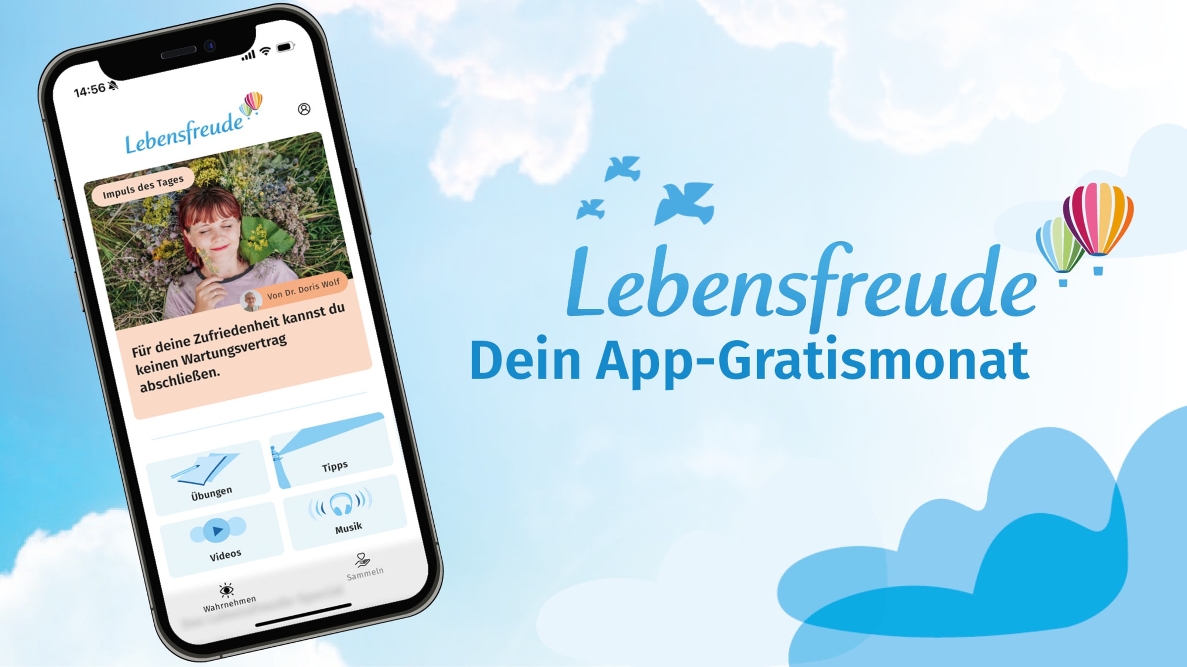 Genieße einen Monat lang kostenlos die Lebensfreude-App!