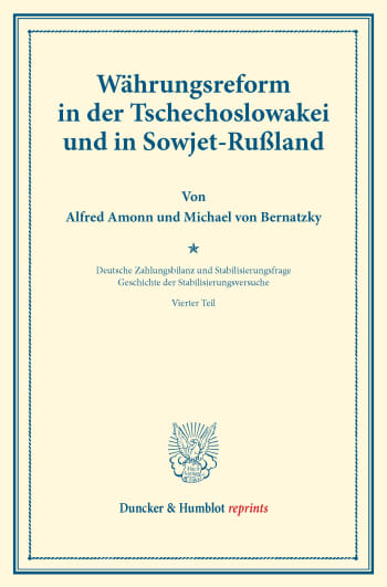 Cover: Währungsreform in der Tschechoslowakei und in Sowjet-Rußland