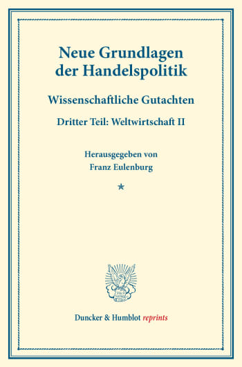 Cover: Neue Grundlagen der Handelspolitik