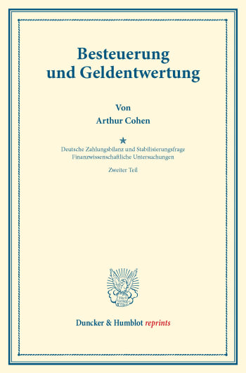 Cover: Besteuerung und Geldentwertung