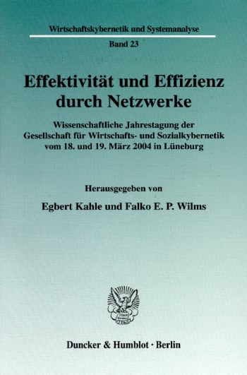 Cover: Effektivität und Effizienz durch Netzwerke