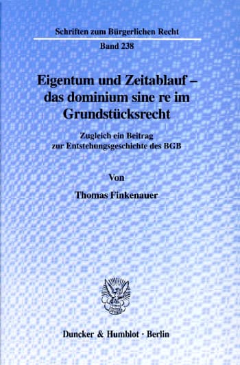 Cover: Eigentum und Zeitablauf - das dominium sine re im Grundstücksrecht