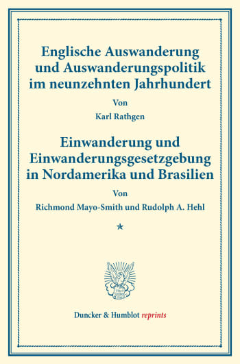 Cover: Englische Auswanderung und Auswanderungspolitik