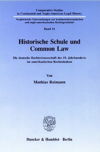 Cover: Historische Schule und Common Law