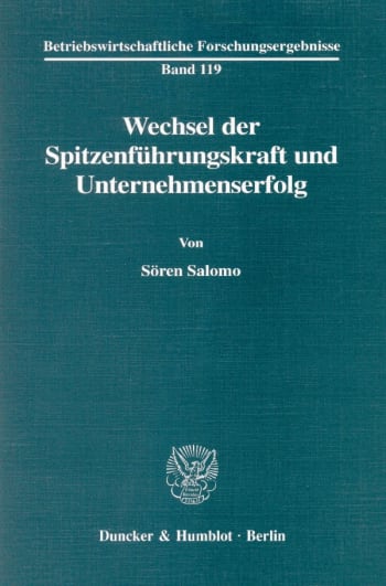 Cover: Wechsel der Spitzenführungskraft und Unternehmenserfolg