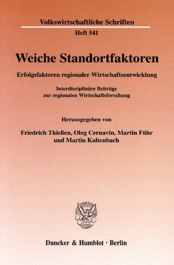 Cover: Weiche Standortfaktoren