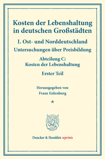 Cover: Kosten der Lebenshaltung in deutschen Großstädten