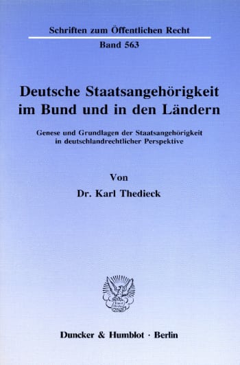 Cover: Deutsche Staatsangehörigkeit im Bund und in den Ländern