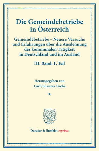 Cover: Die Gemeindebetriebe in Österreich