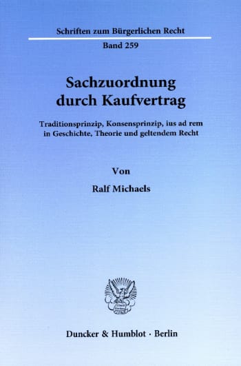 Cover: Sachzuordnung durch Kaufvertrag