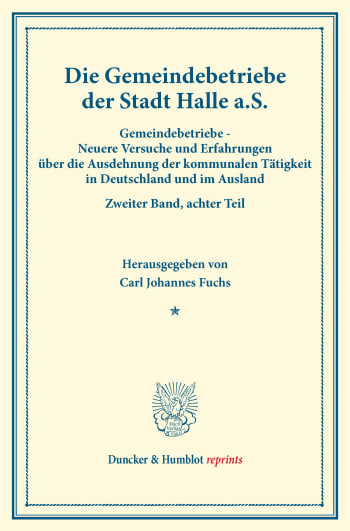 Cover: Die Gemeindebetriebe der Stadt Halle a.S